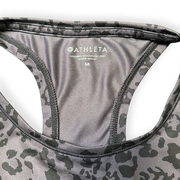 ATHLETA Women’s Leopard Shanti Crop Tank Top Arbor Olive Size Medium Style #5023 - Picture 4 of 6